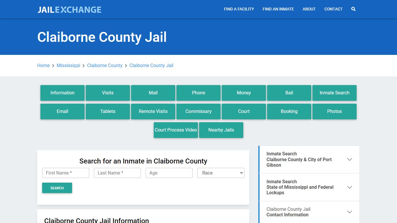 Claiborne County Jail Roster Lookup, MS, Inmate Search